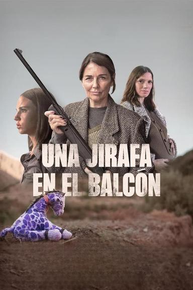 Una jirafa en el balcón poster