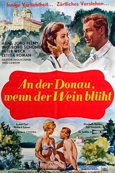 An der Donau, wenn der Wein blüht poster