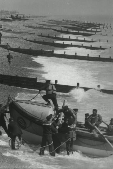 Launch of the Worthing Lifeboat Coming Ashore poster